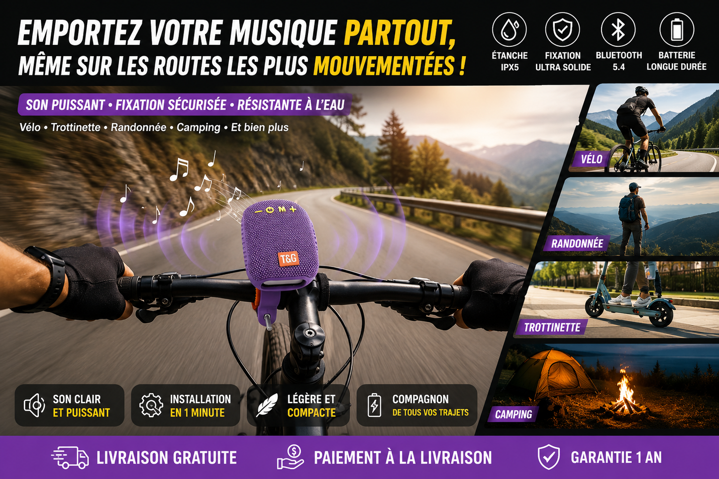 Enceinte Bluetooth Vélo RideBeat™